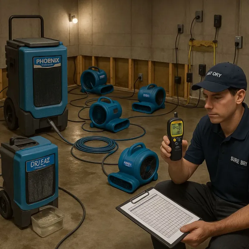 Structural Drying and Dehumidification process in Robins Air Force Base, GA